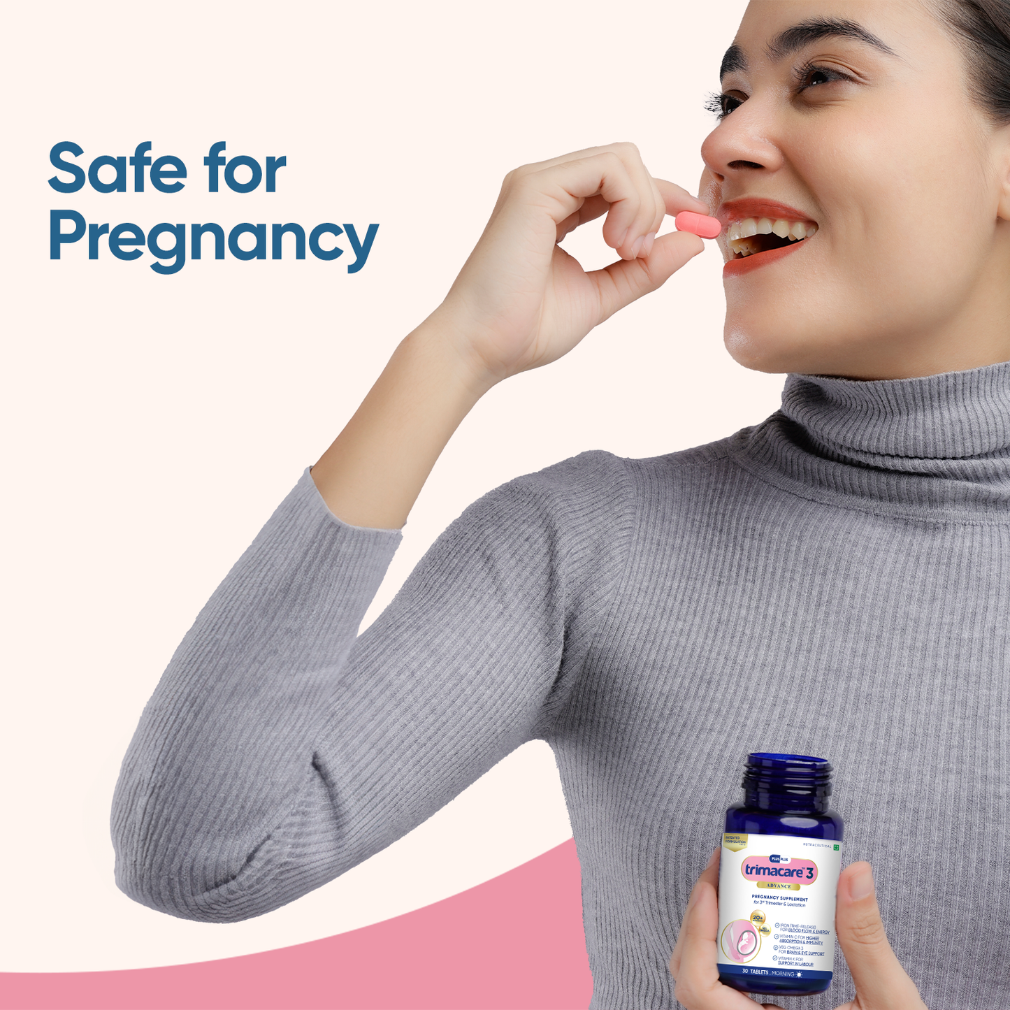 TRIMACARE™ 3 Advance | Prenatal Multivitamin Tablets During Pregnancy with Omega 3 and Zinc for 3rd Trimester