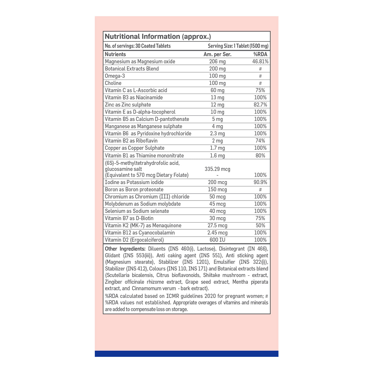TRIMACARE™ 1 Advance | Pregnancy Supplement for Conception & 1st Trimester with Folic Acid, Omega 3, Multivitamin and Multimineral Tablets