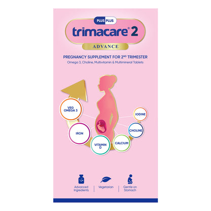 TRIMACARE™ 2 Advance | Pregnancy Supplement for 2nd Trimester of Pregnancy with Iron, Calcium, Multivitamin and Multimineral Tablets