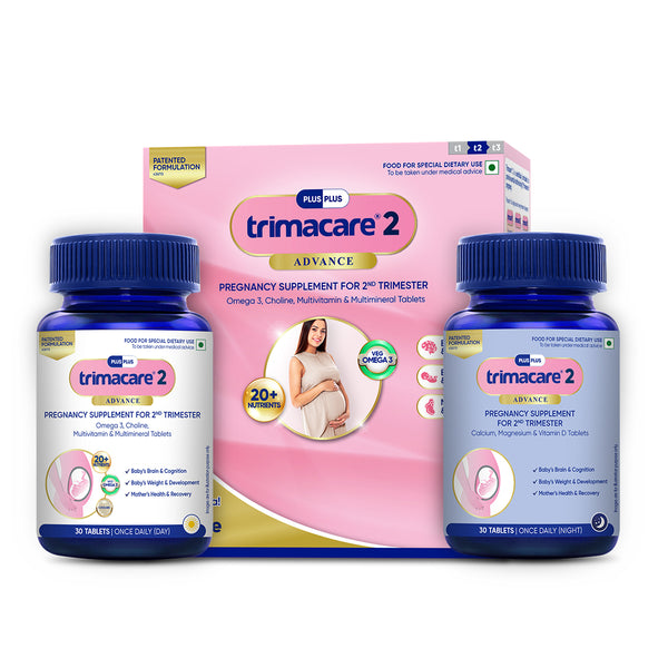 TRIMACARE™ 2 Advance (Pack of 3) | Pregnancy Supplement for 2nd Trimester of Pregnancy with Iron, Calcium, Multivitamin and Multimineral Tablets